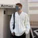 White V-neck Sweater Fashion Three-dimensional Fried Dough Twists Knitwear Fashion Niche Loose Sweater_viptrois.com