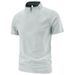 Men's High Elasticity Quick Drying Half Zip Short Sleeve T-Shirt Professional Running Fitness Casual Sports Wear New Style_viptrois.com