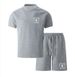 Men's Summer Waffle Trend T Shirt Set US Dollar Printing Y2K Set_viptrois.com
