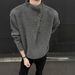 Irregular Button Design High Neck Sweater For Men Korean Style Trendy Brand Cool And Lazy Oversize Knitted Top_viptrois.com