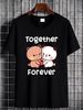 Bubu And Dudu Together Forever Lovers Black T-Shirt Versatile Designer Clothes Comfortable Stretched Fashion Casual Homme Slightly Soft_viptrois.com