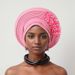 Elegant Embellished Lace Layered Headwrap For Weddings & Parties - Adjustable Gele Head Tie In Multiple Colors Aoto Gele Baotou Hat_viptrois.com