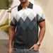 Men's Summer New Short Sleeved Diamond Grid Jacquard Knitted Sweater Business Polo Shirt Men_viptrois.com