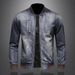 Men's Denim Jacket Retro Slim Fit Stand Collar Zip-Up Workwear Coat For Motorcycle Riding & Casual Wear (Blue, S-3XL)_viptrois.com