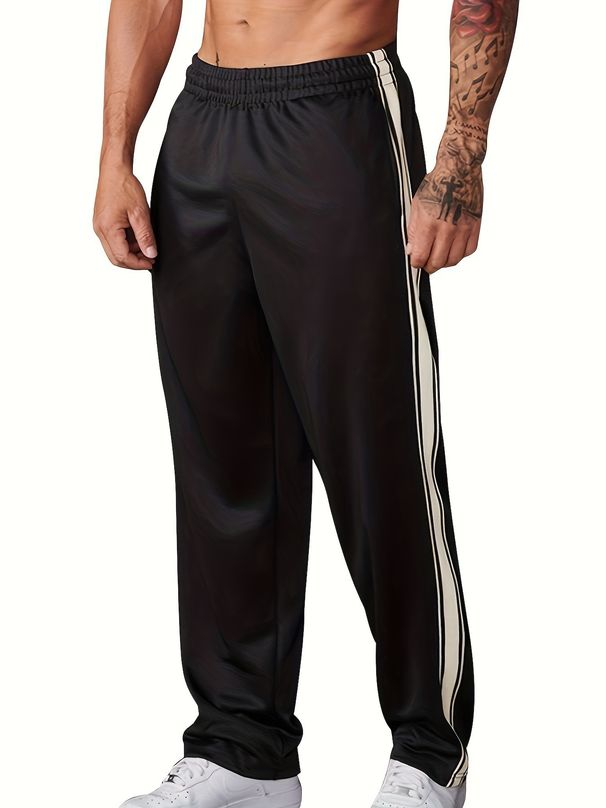 Men's Clothing Spring And Summer Men's Sports Trousers Straight Casual Fitness Trousers Patchwork Loose Running Sweatpants_viptrois.com