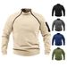 Men's Clothing Stand Collar Long Sleeve Pullover Personality European And American Style Casual Coral Fleece Jacket Men_viptrois.com