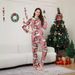 Christmas Santa Claus candy cane striped Christmas family suit printed homewear sleep_viptrois.com