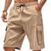 Men's Summer Casual Shorts Loose Fit Multi Pockets Workwear Squat Sports Style Mid Waist Inelastic Cotton Polyester Black Khaki Gray_viptrois.com
