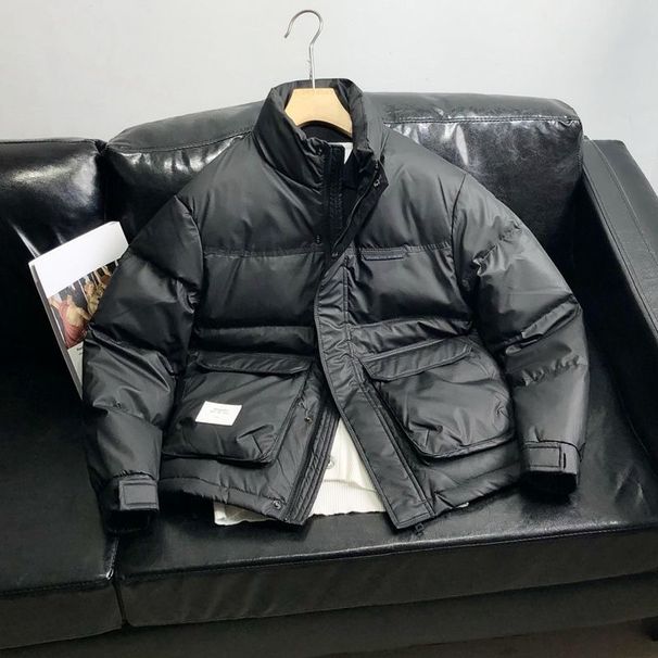 Men's Clothing Men's short Coat jacket thickened PU wash free leather warm cold resistant Coat jacket stand collar jacket men's winter hot sale_viptrois.com