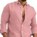 Men's Solid Cotton Linen Casual Shirts In Multiple Colors For Young People Regular Fit Half Sleeve Shirt For All Seasons_viptrois.com