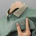 Men's British Style Embroidered Letter Polo Shirt - Breathable Short Sleeve Casual T-Shirt With Classic Collar_viptrois.com