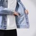 Light Blue Denim For Men, Spring Autumn 2025 New Style, Loose And Trendy, Lapel Workwear, Men's Jacket Trend_viptrois.com