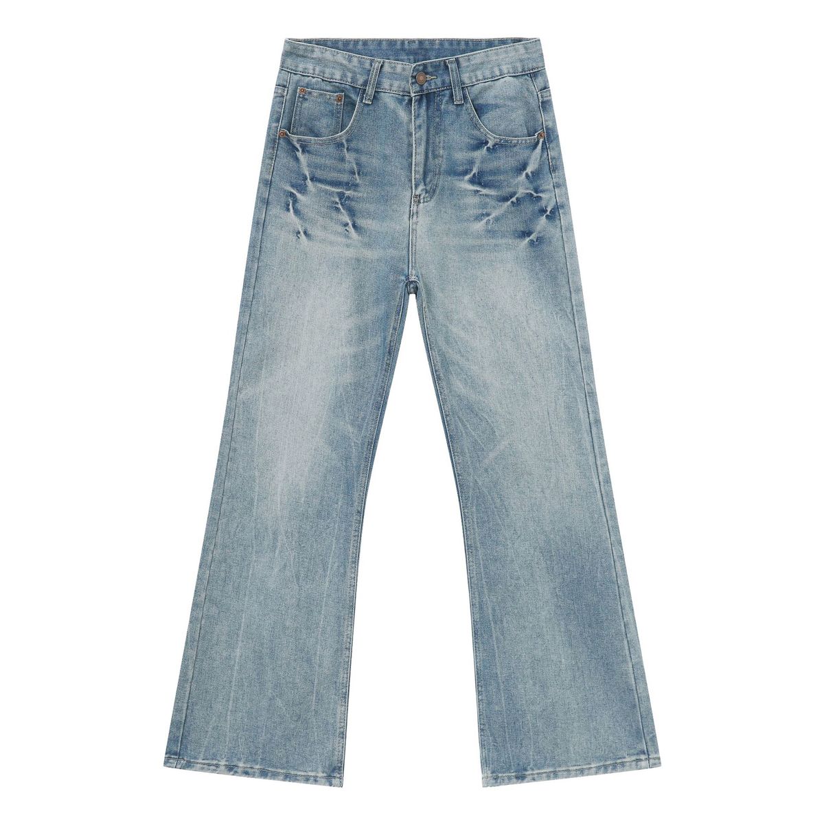EF JEANS | 2024 New Washed Black Ash White Lightning Crack High Street Personality Jeans Trendy Men And Women_viptrois.com