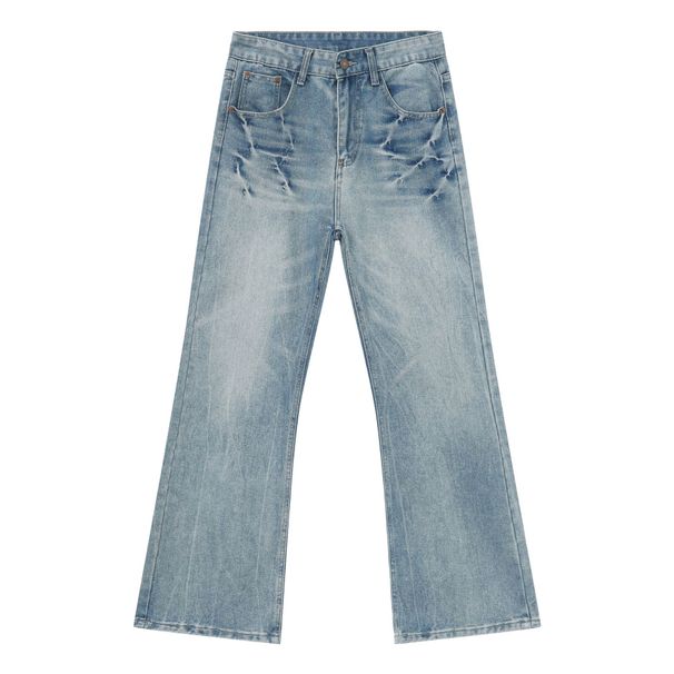 EF JEANS | 2024 New Washed Black Ash White Lightning Crack High Street Personality Jeans Trendy Men And Women_viptrois.com