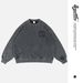 Autumn Winter New Trendy Brand Washed Fleece Top With Badge Embroidery Crew Neck Sweatshirt_viptrois.com