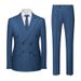Men's Clothing Striped Suit Two Piece Men's Double Slit Suit Set_viptrois.com