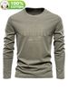 Men's Long Sleeved Round Neck Black T-shirt Top Loose 100 Cotton_viptrois.com