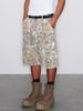 European And American Cross Border Retro Street Harajuku Leaf Camouflage Print Loose Workwear Casual Shorts Cropped Pants Men And Women Summer_viptrois.com