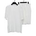 2025 Cross-border American Summer Men's Casual Simple Cool Breathable Pit Strip Loose Round Neck Short-sleeved Shorts Set_viptrois.com