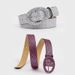 2023 Golden Onion Fashionable Day Button Bright Crystal PU Belt Women's_viptrois.com