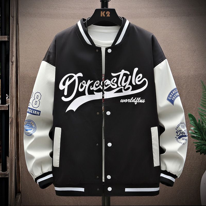 Baseball Jersey Men's 2025 Spring New Stand-up Collar Loose Casual Teen Trend Jacket Student Sports Jacket_viptrois.com