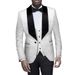 Men's suit green fruit collar solid color large size suit three-piece slim groom wedding suit_viptrois.com