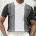 Men's Temperament Business Casual Polo Shirt Summer Trend Color Blocking Splicing Knitted Short Sleeved Shirt_viptrois.com