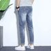 Men's Slim Fit Jeans Trendy Brand Casual Pants All Match Spring Autumn Nine Point Slimming Summer_viptrois.com