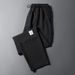 Men's Clothing Pants Men's Summer Thin Loose Straight Casual Sports Sweatpants Elastic Korean Fashion Nine Point Linen Pants_viptrois.com