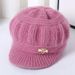 Autumn winter new middle-aged elderly children's knitted woolen women's plush warm ear protection hats, mothers and_viptrois.com