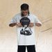 American Street Style Spray-painted Faded Pure Cotton 300g Portrait Print Men's Loose Casual Short-sleeve Shirt_viptrois.com