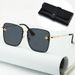 VOOTHOST New Fashion Oversize Rimless Square Bee Sunglasses Women Men Glasses Gradient Sun Glasses Female UV400 With Leather Glasses Case F0122_viptrois.com