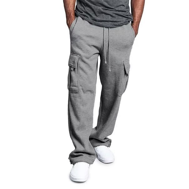 Men's Clothing Men's Casual Pants New Loose Large Pocket Sweatpants_viptrois.com