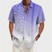 Men’s Clothing Summer Hot Selling Bamboo Men's Short Sleeved Digital 3D Printed Color Matching Leaf Element Lapel Shirt_viptrois.com