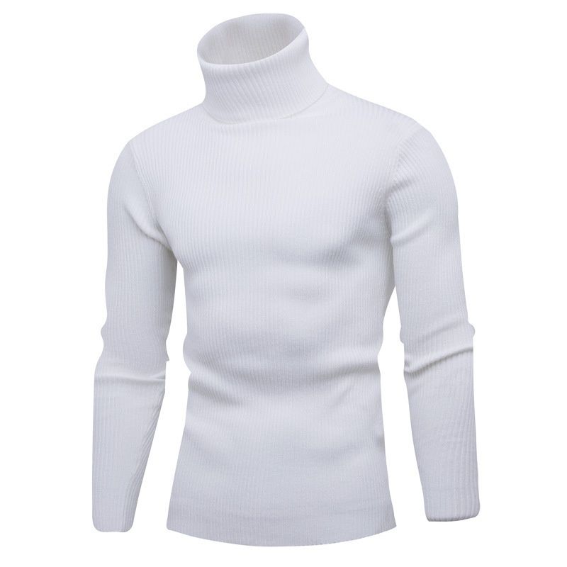 Loom European And American Foreign Trade Cross-Border Men's Knitted Autumn Winter New High Collar Youth Color Base_viptrois.com