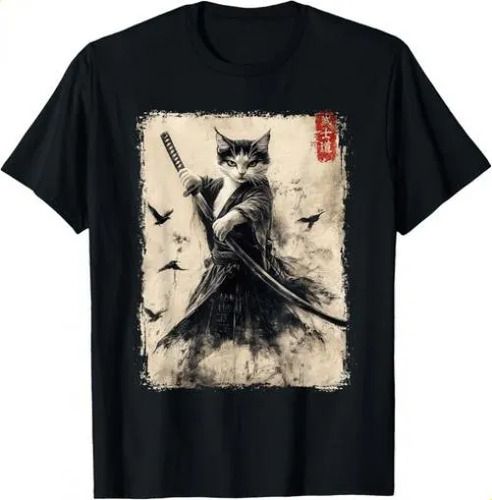 T-shirtt-shirtsamurai He Swing FCat Graphic Tee Warrior Vintage Japane_viptrois.com