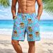 Men's Quick Drying Printed Beach Shorts Five Point Pants Summer Wear Cross Border European American Foreign Trade Style_viptrois.com