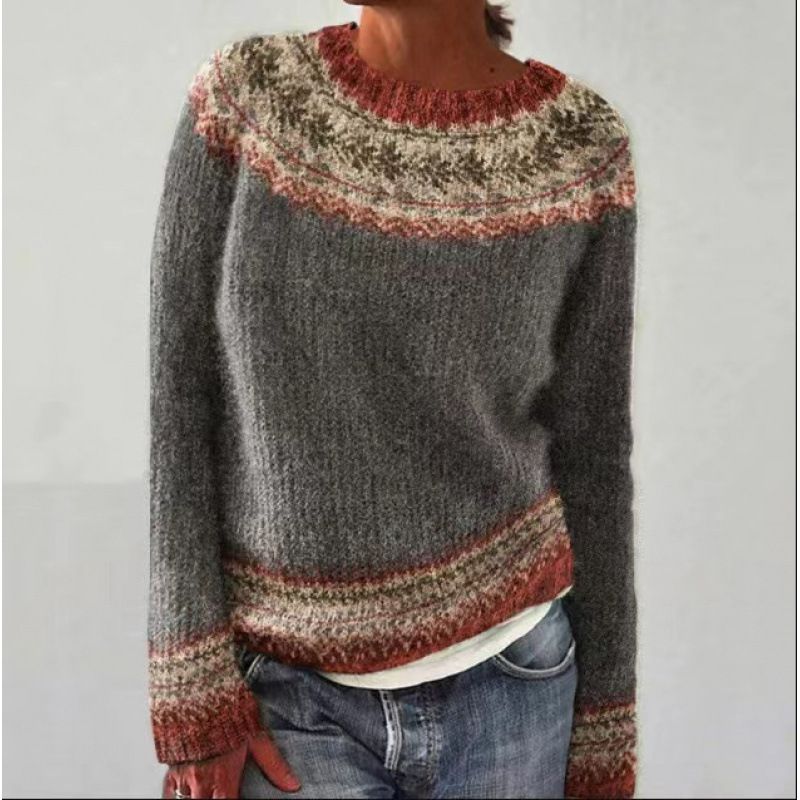 3D Print Round Neck Sweatshirt – Geometric Pattern Pullover For Women | Trendy Casual Wear_viptrois.com