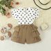 Baby Clothing Girls sweet polka dot flying sleeve T-shirt shorts set short sleeve shorts two sets_viptrois.com