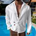 24 New Men's American Style Trendy Casual Loose Cardigan Turn-Down Collar Button Long Sleeve Shirt_viptrois.com