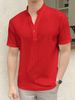 Men's Clothing Foreign Trade Summer New Men's Light Mature Style Hollow Solid Color Casual Short Sleeve Polo Shirt Tops Manufacturer_viptrois.com