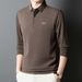 Nordmann Cross-Border Men's Long Sleeve Middle-Aged Loose Casual Base Spring T-Sh Dad's Autumn Outfit Turn-Down Collar Polo_viptrois.com