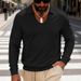"Men's Classic Waffle Knit Shirt – Breathable & Soft Long-Sleeve Casual Top (S-XXXL, 8 Colors)"_viptrois.com