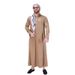 New Muslim Robe Standing Collar Solid Color Arab Long Style Ethnic Men's Clothing_viptrois.com