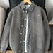 Cleanfit Black Cardigan Knitted Jacket For Men, Autumn Korean Layered Sweater, Lazy Style Casual Sweatshirt Wholesale_viptrois.com