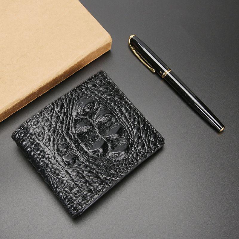 Wallet Card Cases Men's Wallet Men's Short Crocodile Pattern Thin Fashion Wallet Multi Card Slot Card Holder_viptrois.com