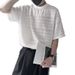 Men's Clothing Summer Design Wear New Cool Breathable Short Sleeved Men's Striped Hollow Stylist T Shirt Beach Travel Trend_viptrois.com