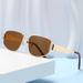 New Fashionable Internet Celebrity Cat Eye With A Sense Of , Slimming Glasses, Metal Double Beam Sunglasses For_viptrois.com