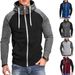 Men's Fitness Sports Sweatshirt European Size Color Matching Casual Fashion Contrasting Raglan Sleeve Cardigan Top_viptrois.com