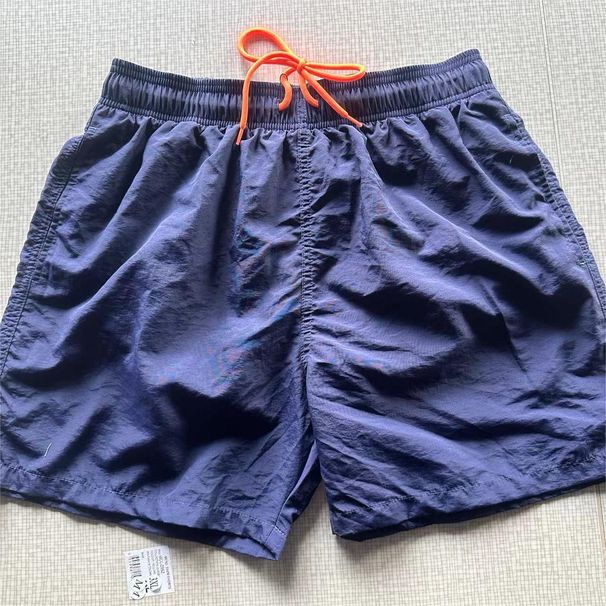 2024 New Outdoor Casual Quarter Pants Men's Solid Single Color Lined Beach Shorts_viptrois.com